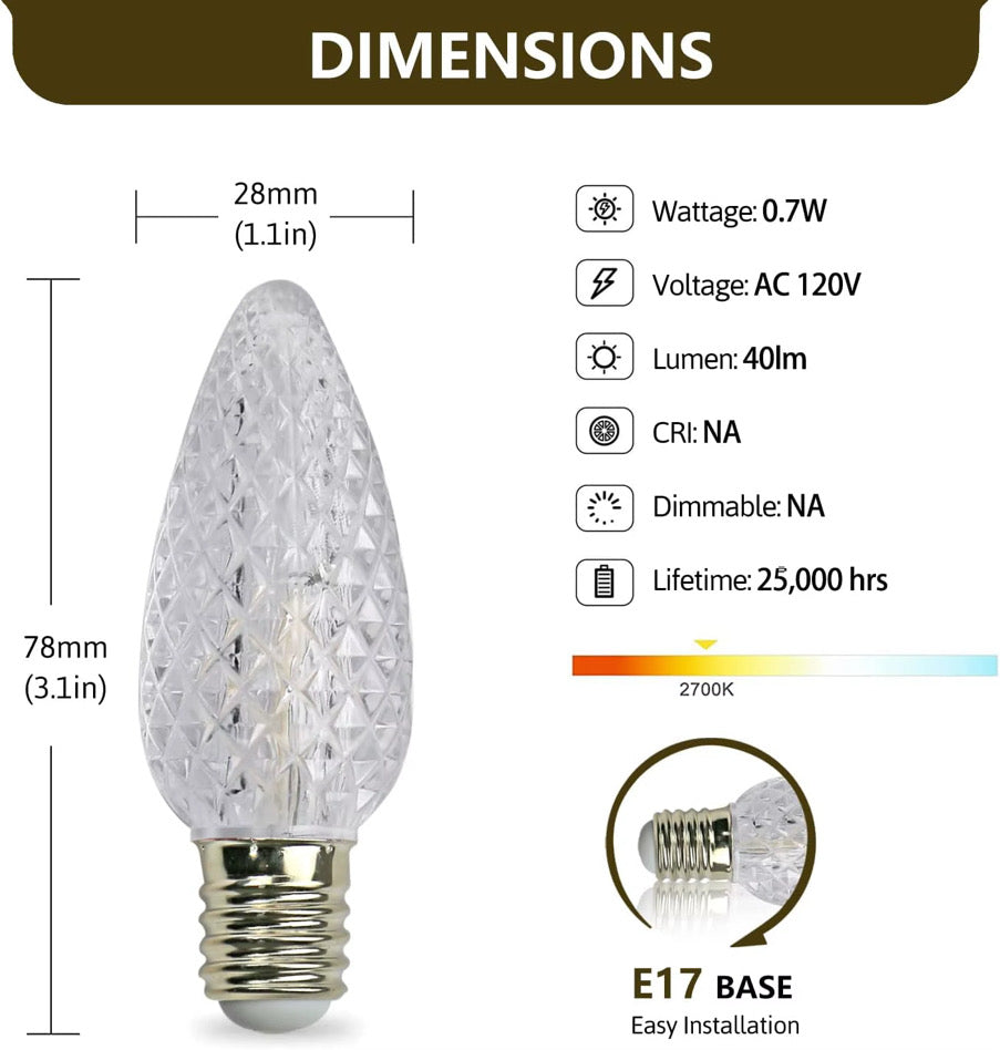 DIY C9 Christmas Light Kit - Bulbs, Wire &amp; Clips